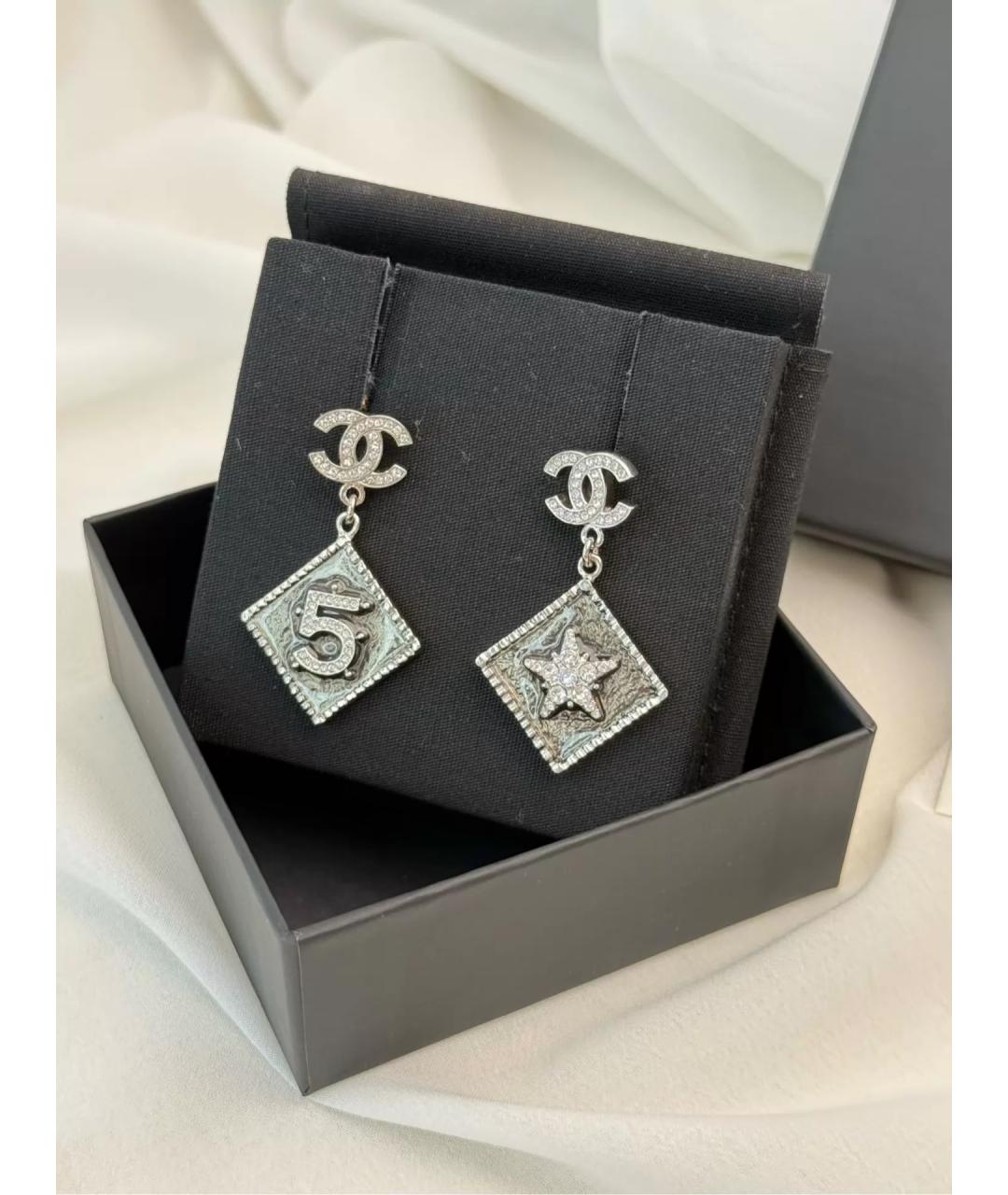 CHANEL Серебряные металлические серьги, фото 5