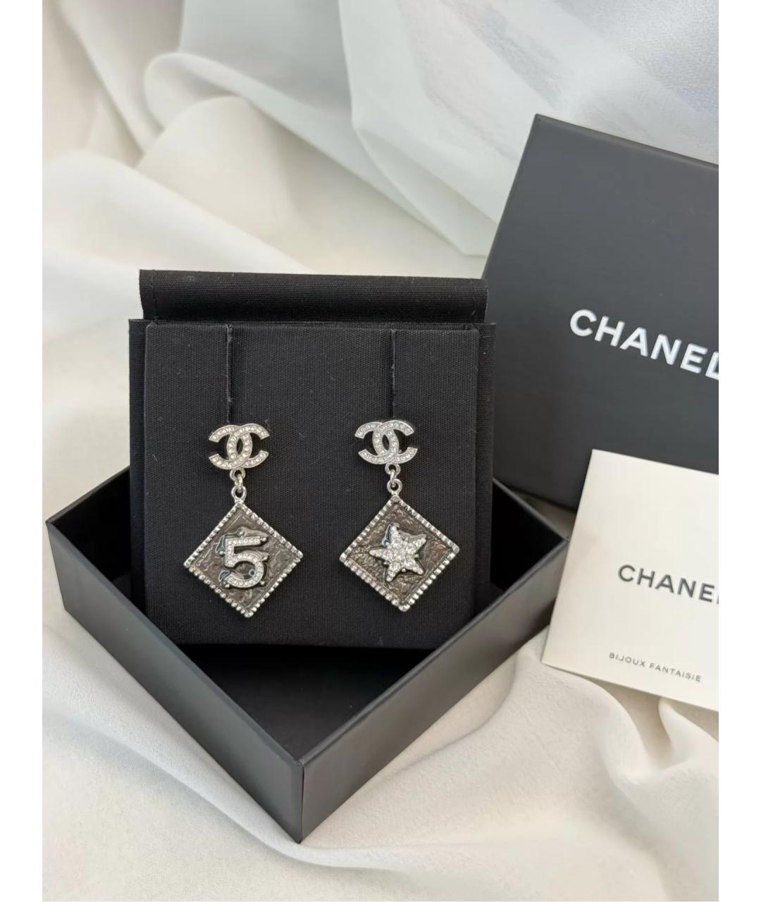 CHANEL Серебряные металлические серьги, фото 7