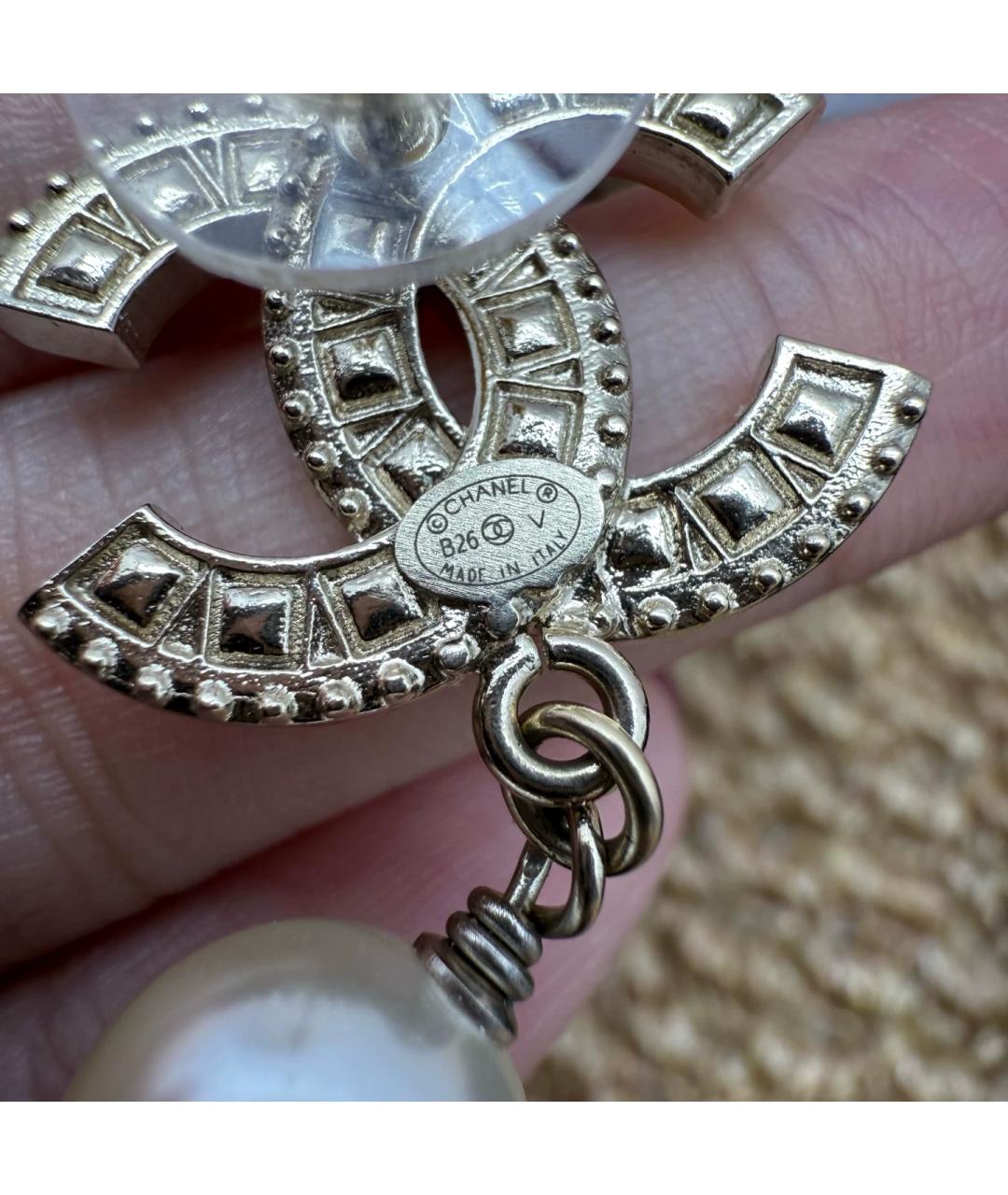 CHANEL Серебряные металлические серьги, фото 6