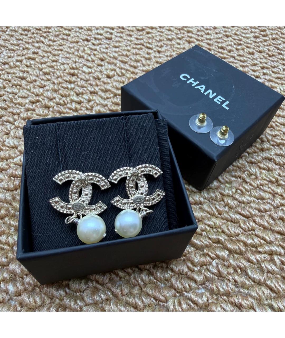 CHANEL Серебряные металлические серьги, фото 3