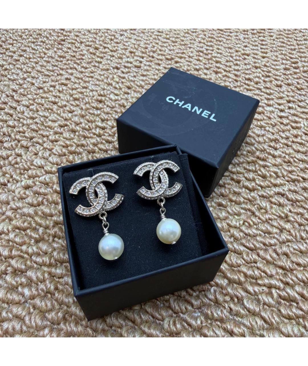 CHANEL Серебряные металлические серьги, фото 7