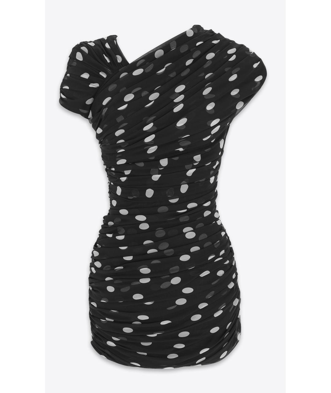 SAINT LAURENT Черное шелковое коктейльное платье, фото 4