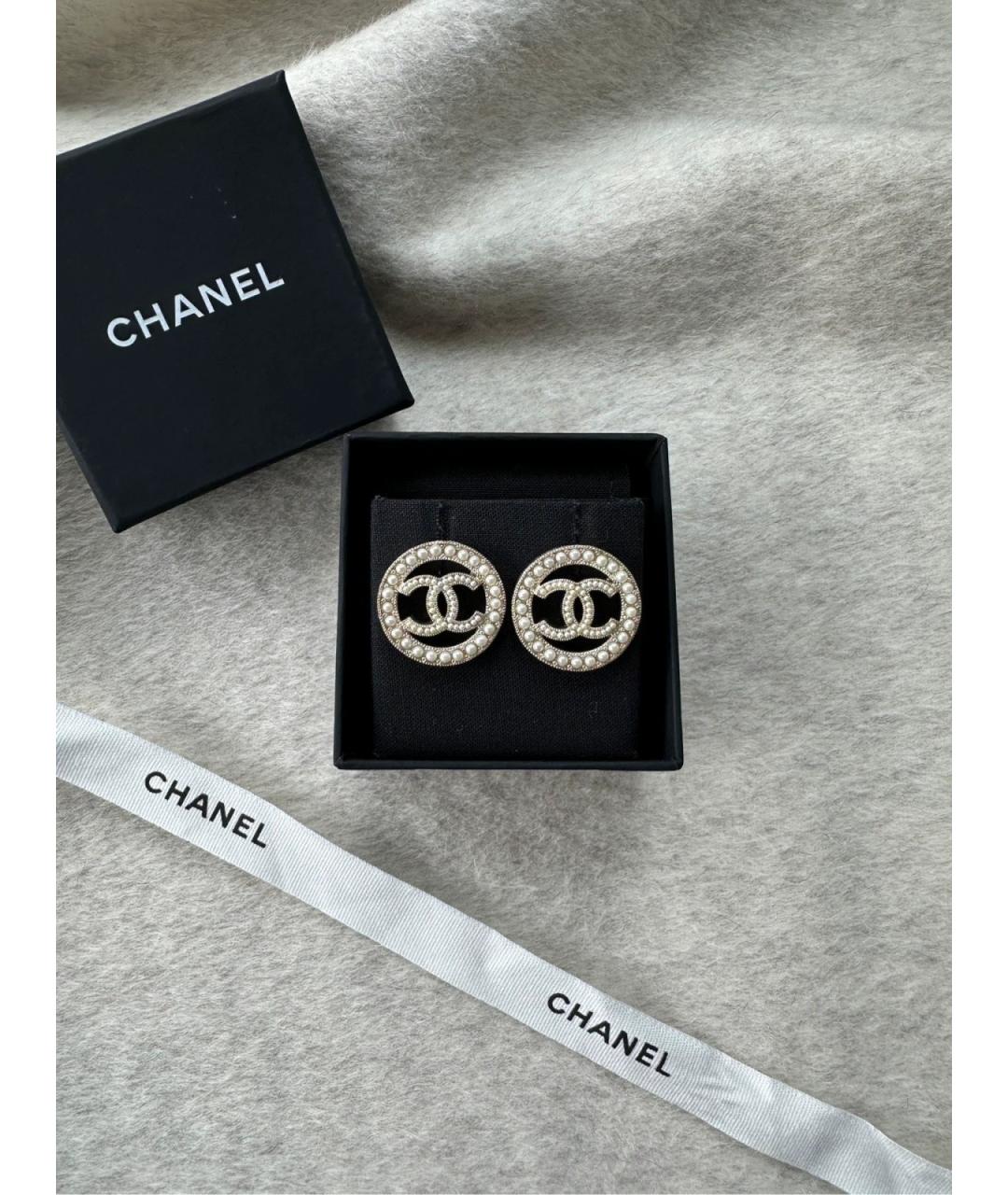 CHANEL Золотые металлические серьги, фото 4