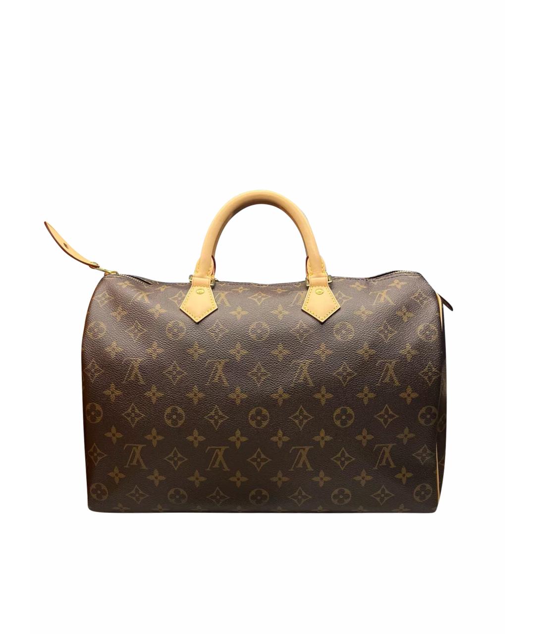 LOUIS VUITTON Коричневая кожаная сумка с короткими ручками, фото 1