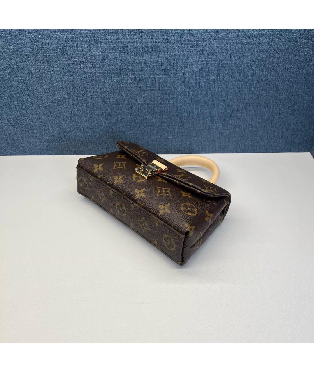 LOUIS VUITTON Коричневая кожаная сумка через плечо, фото 6