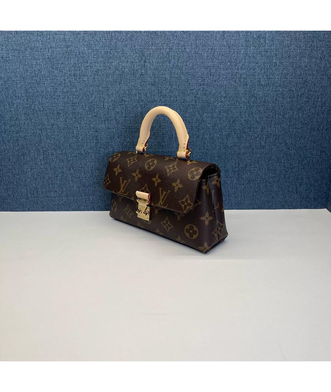 LOUIS VUITTON Коричневая кожаная сумка через плечо, фото 4