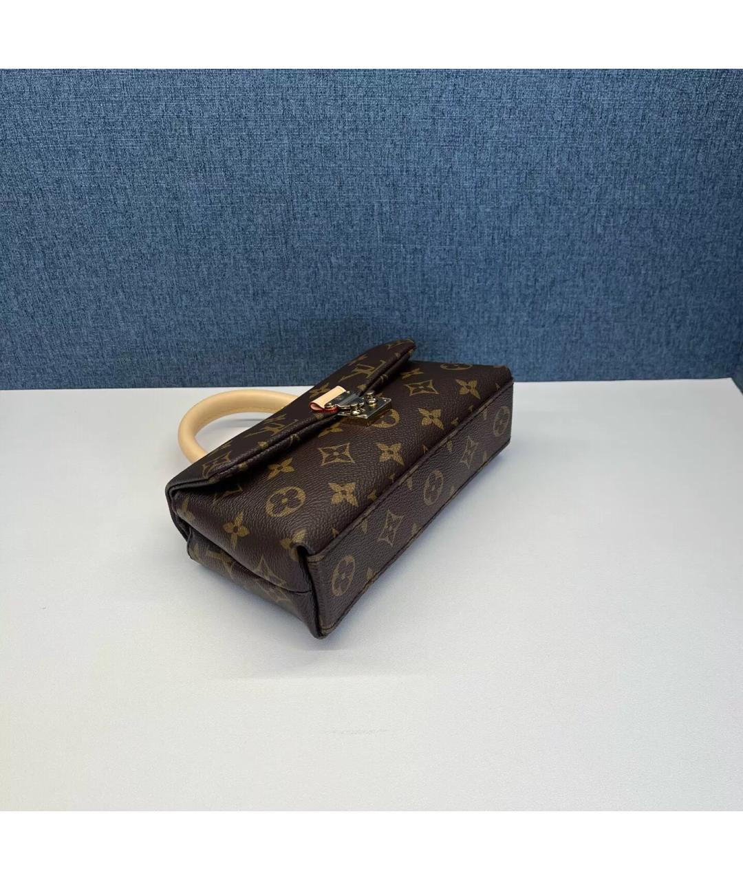 LOUIS VUITTON Коричневая кожаная сумка через плечо, фото 5
