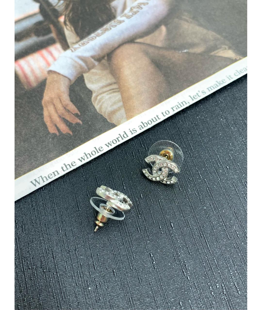 CHANEL Серебряные металлические серьги, фото 6