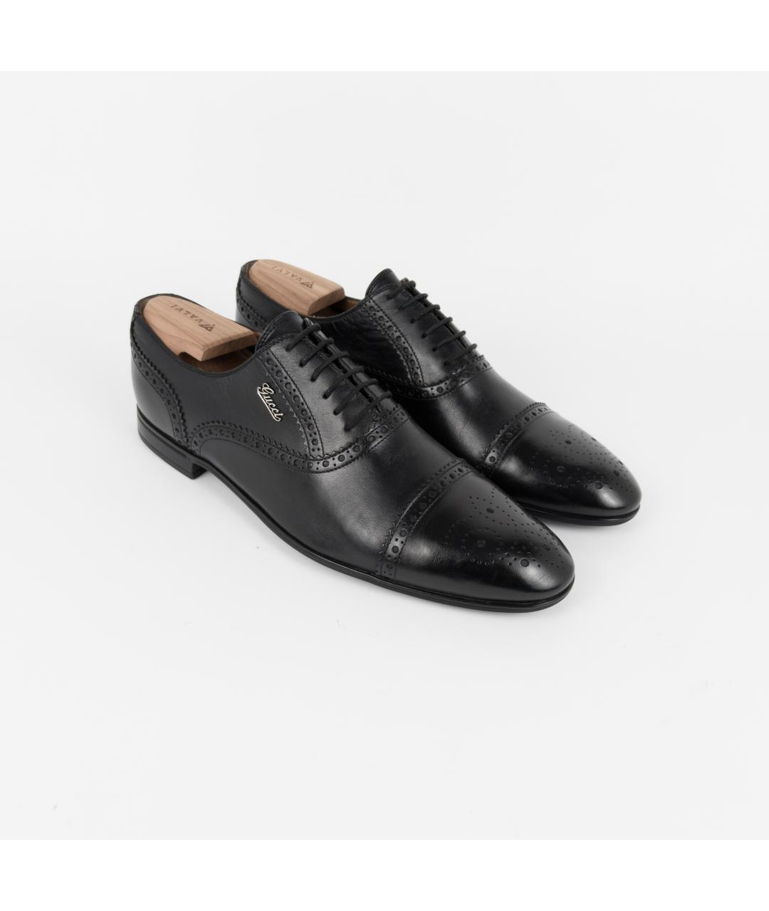 GUCCI Черные кожаные туфли, фото 4