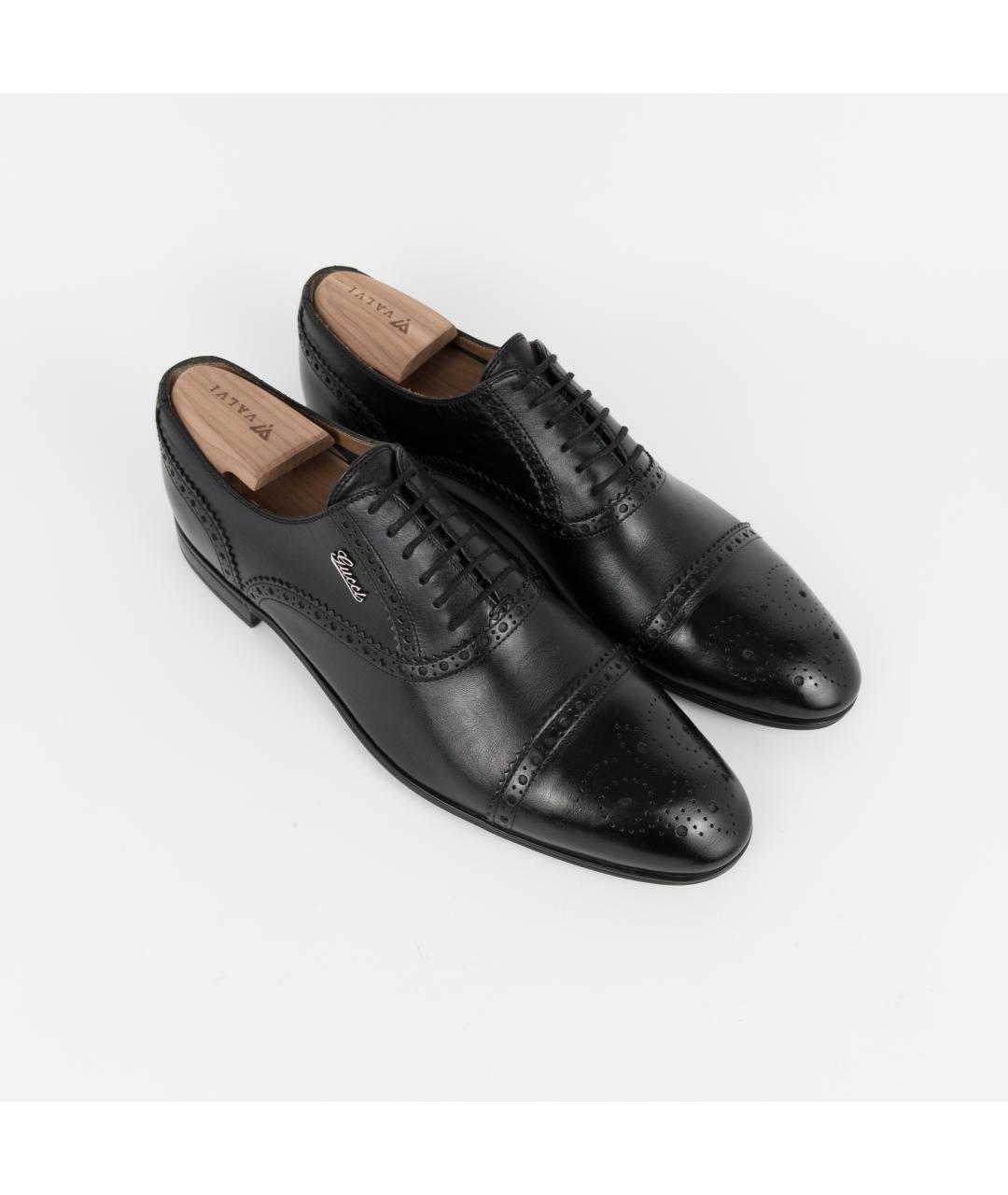 GUCCI Черные кожаные туфли, фото 3