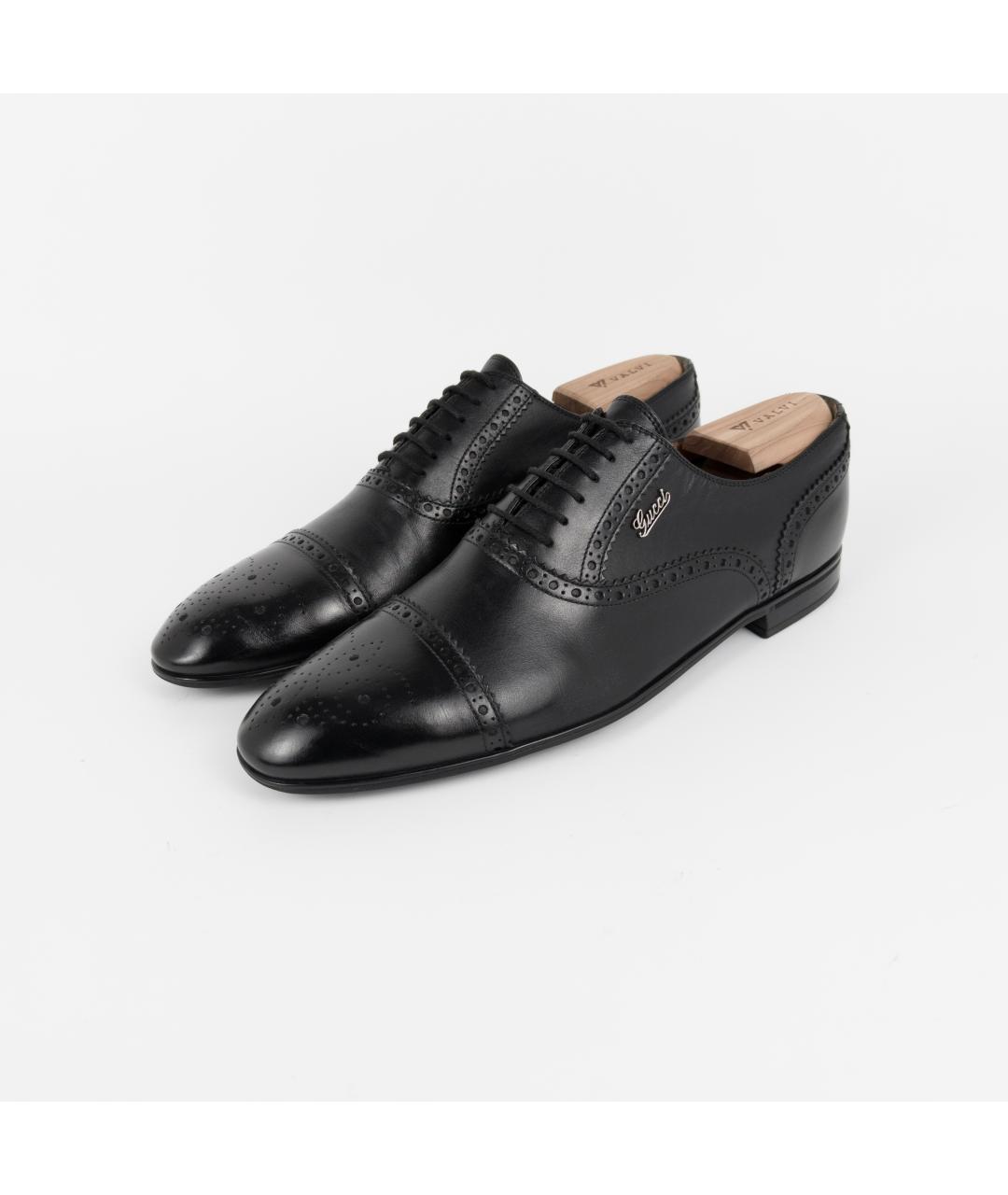 GUCCI Черные кожаные туфли, фото 6