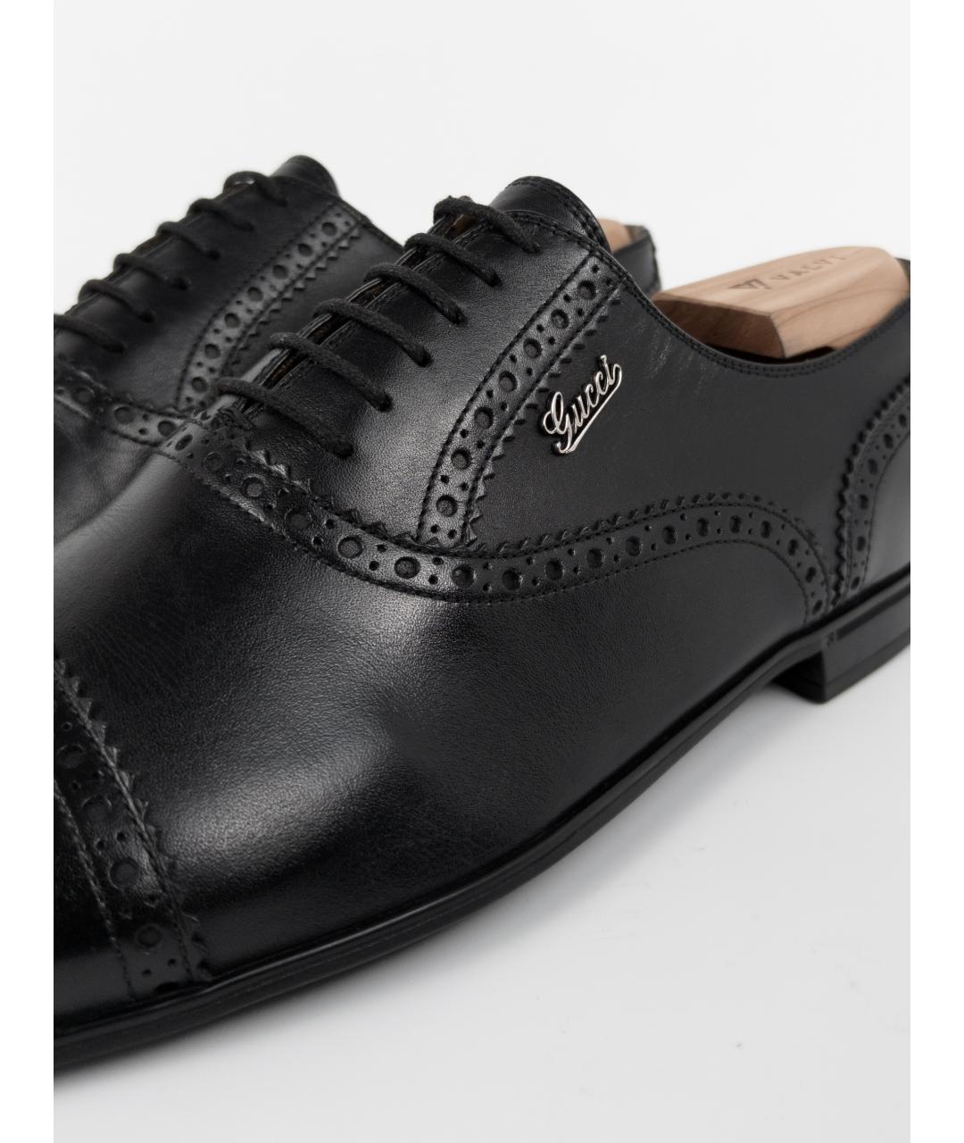 GUCCI Черные кожаные туфли, фото 9