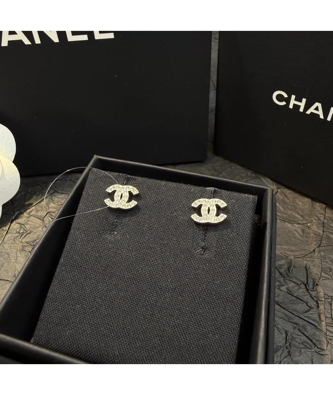 CHANEL Серебряные металлические серьги, фото 5