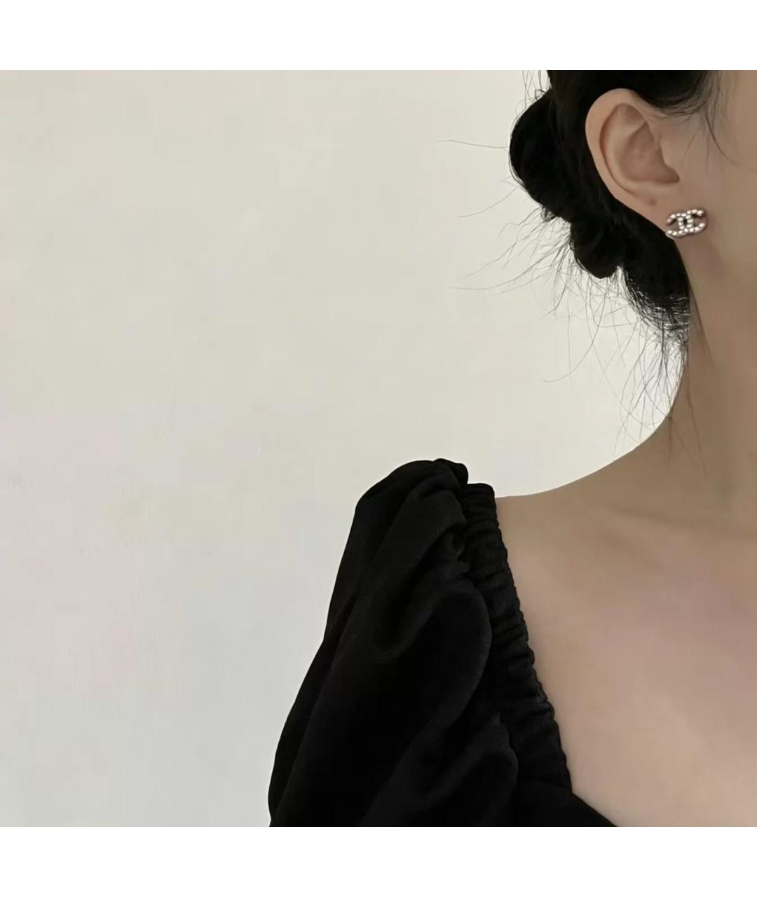 CHANEL Серебряные металлические серьги, фото 4