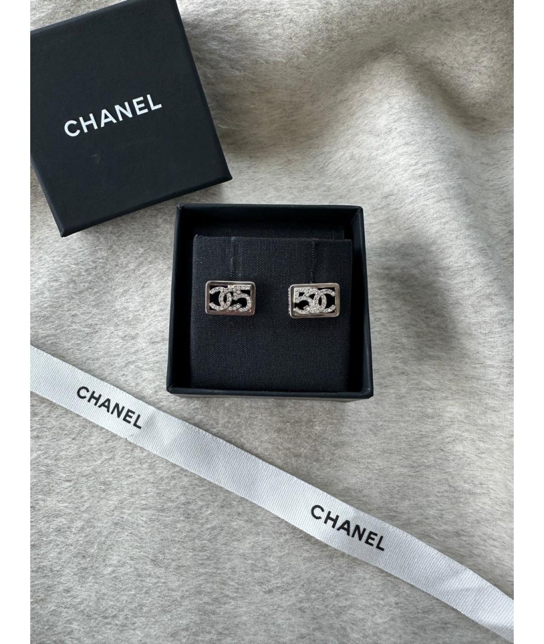 CHANEL Серебряные металлические серьги, фото 5