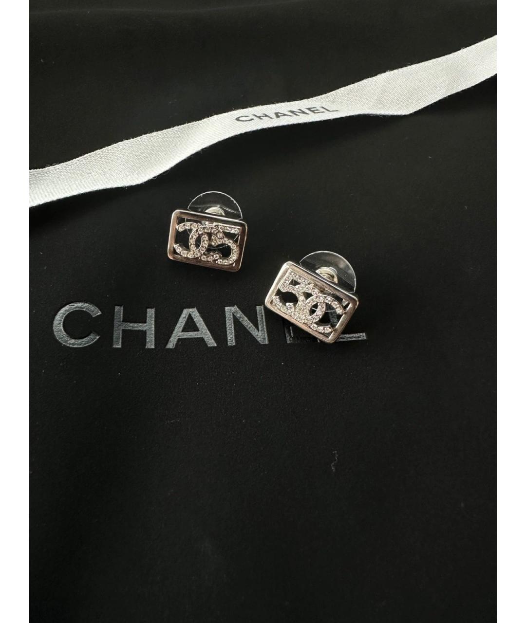 CHANEL Серебряные металлические серьги, фото 3