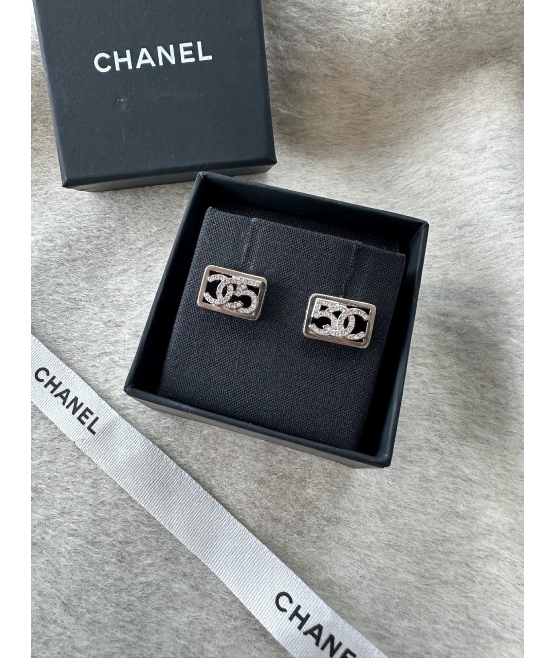 CHANEL Серебряные металлические серьги, фото 2
