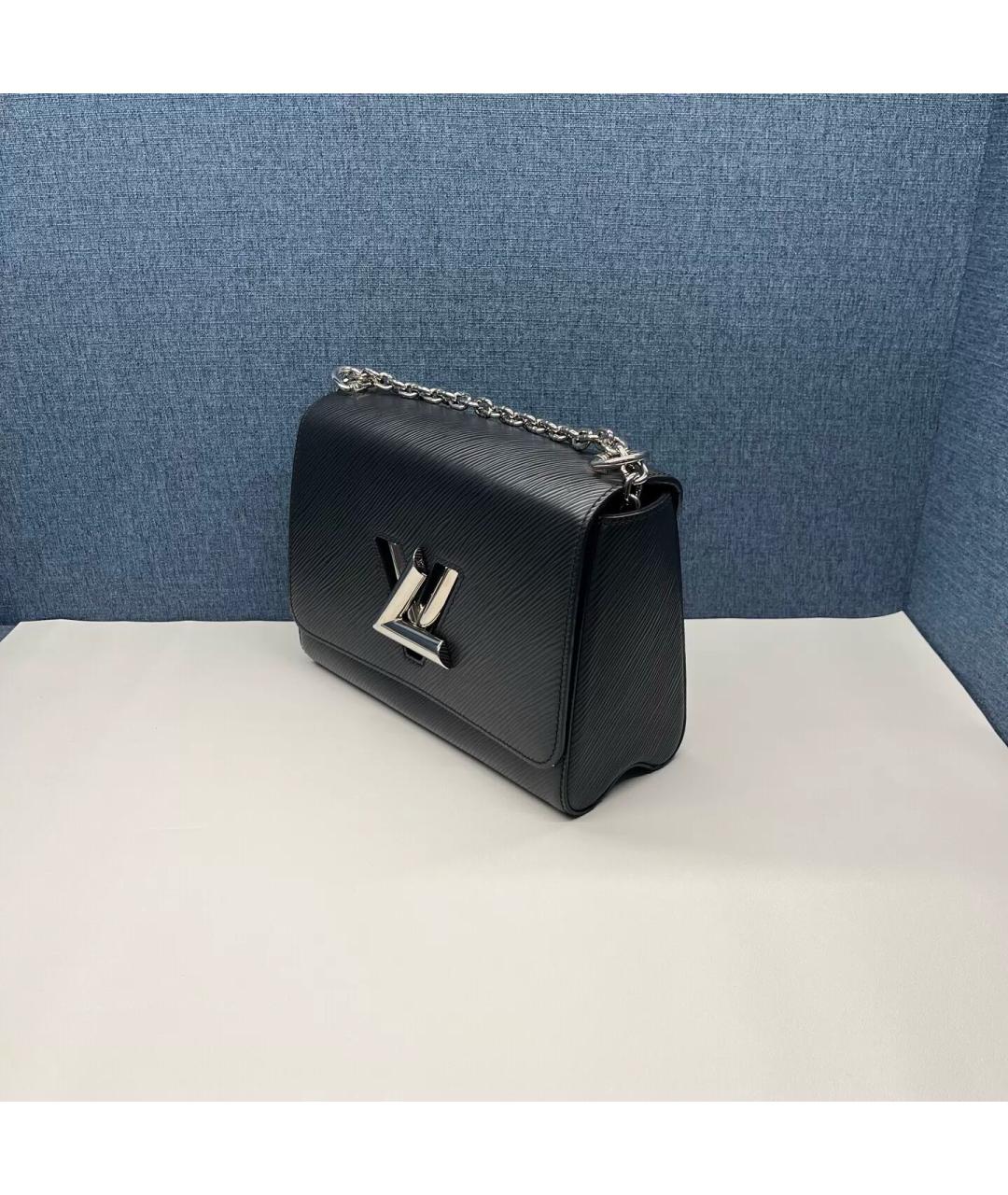 LOUIS VUITTON Черная кожаная сумка через плечо, фото 4