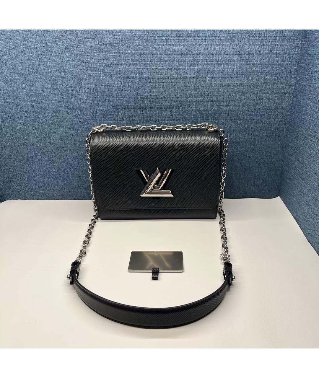 LOUIS VUITTON Черная кожаная сумка через плечо, фото 8
