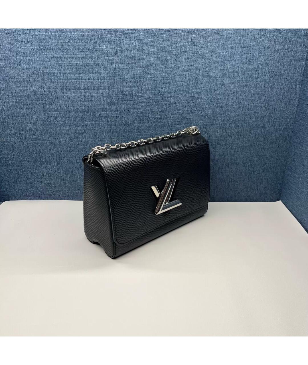 LOUIS VUITTON Черная кожаная сумка через плечо, фото 3