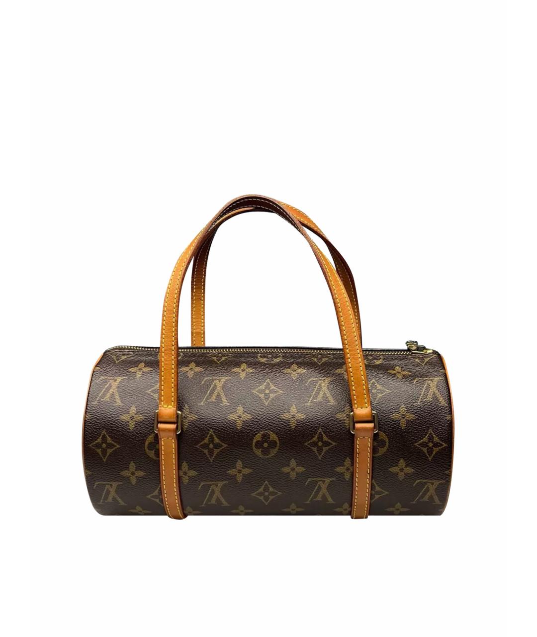 LOUIS VUITTON Коричневая кожаная сумка с короткими ручками, фото 1