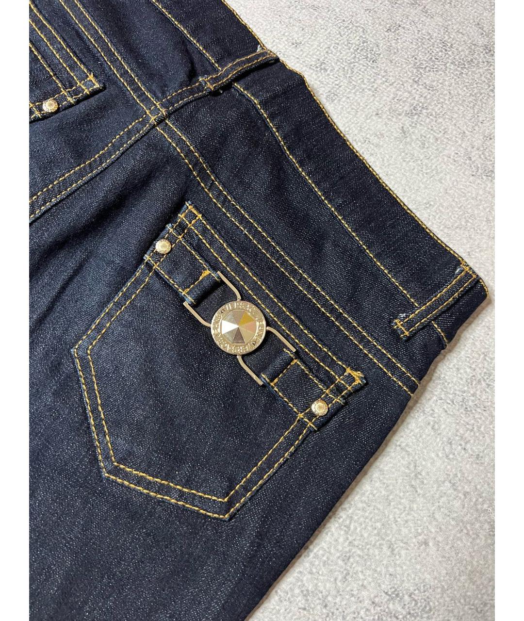VERSACE JEANS COUTURE Синие хлопко-эластановые джинсы слим, фото 7