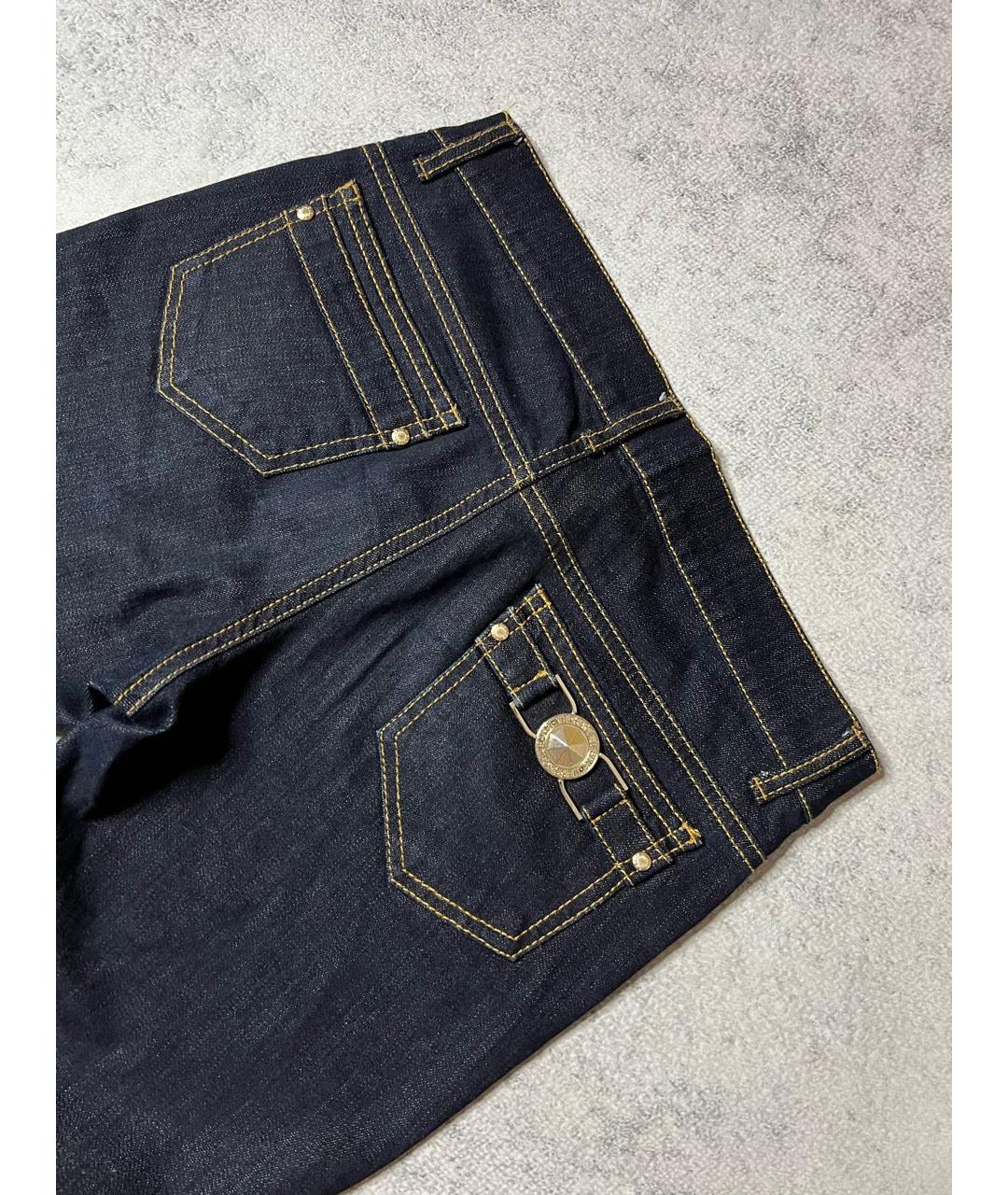 VERSACE JEANS COUTURE Синие хлопко-эластановые джинсы слим, фото 6