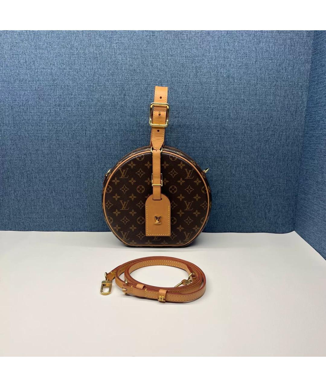 LOUIS VUITTON Коричневая кожаная сумка через плечо, фото 8