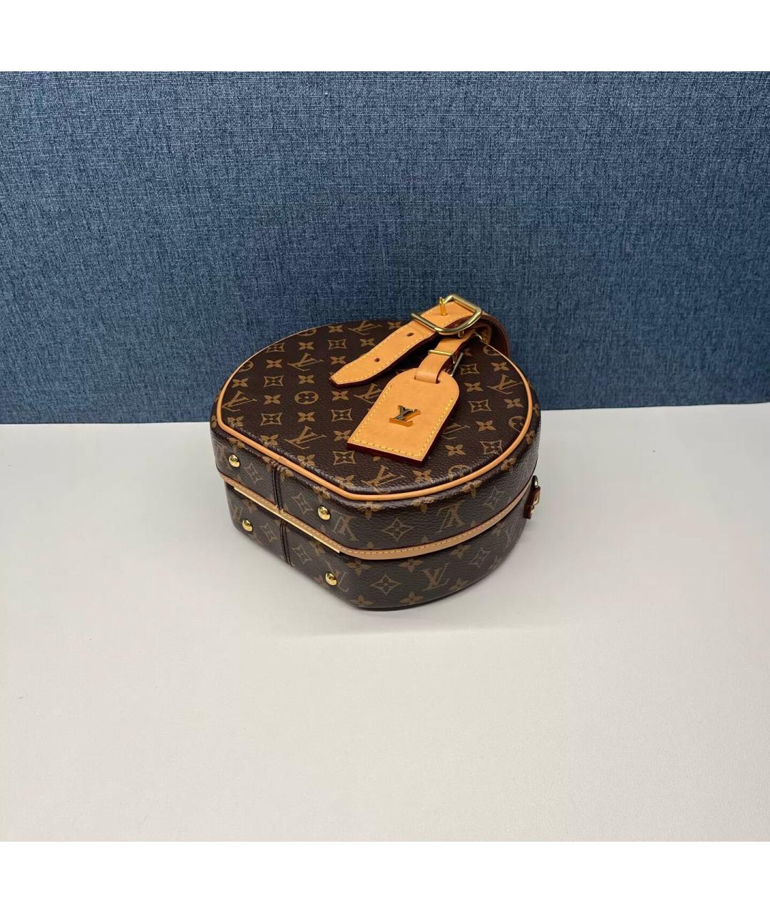 LOUIS VUITTON Коричневая кожаная сумка через плечо, фото 6