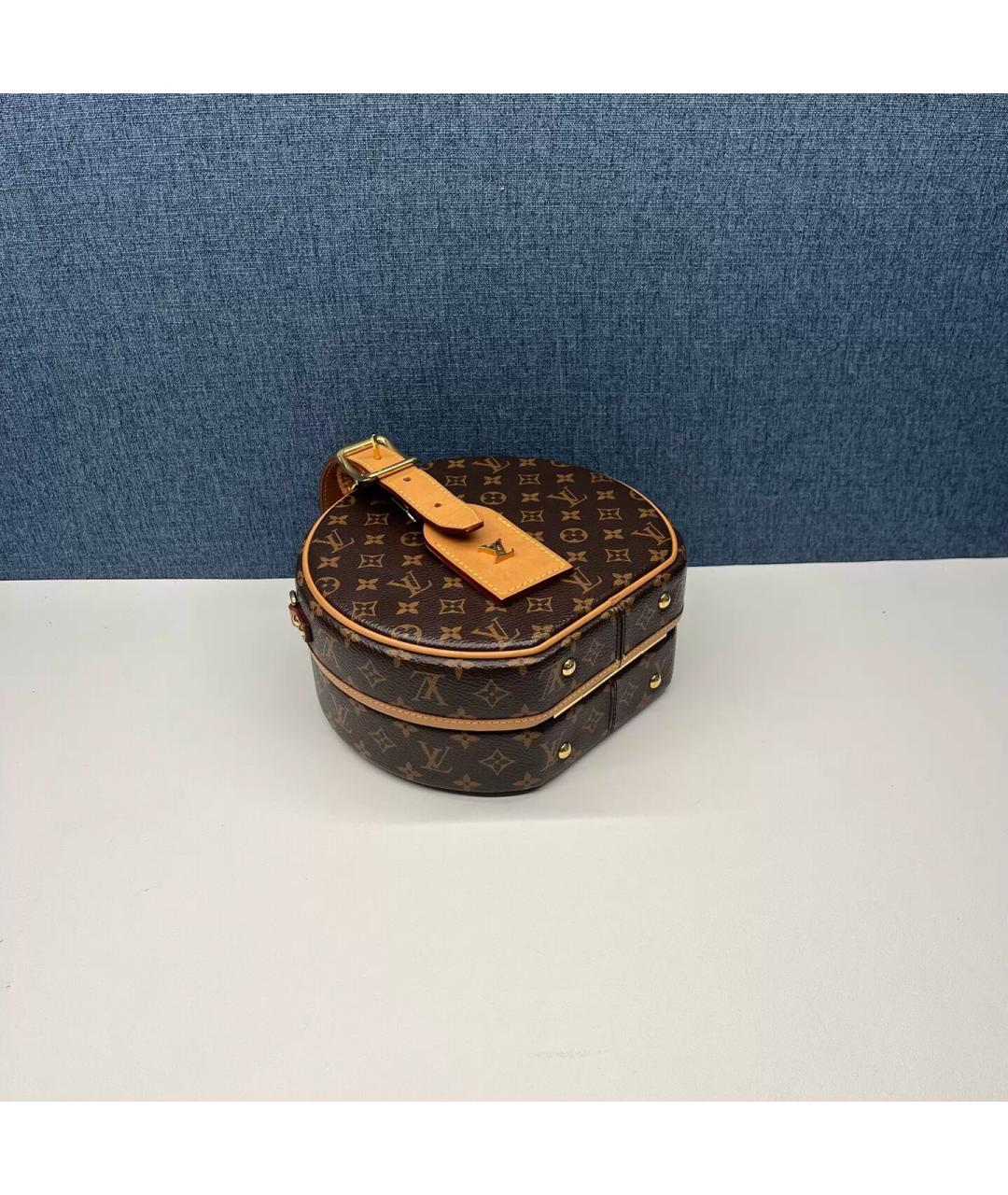 LOUIS VUITTON Коричневая кожаная сумка через плечо, фото 5