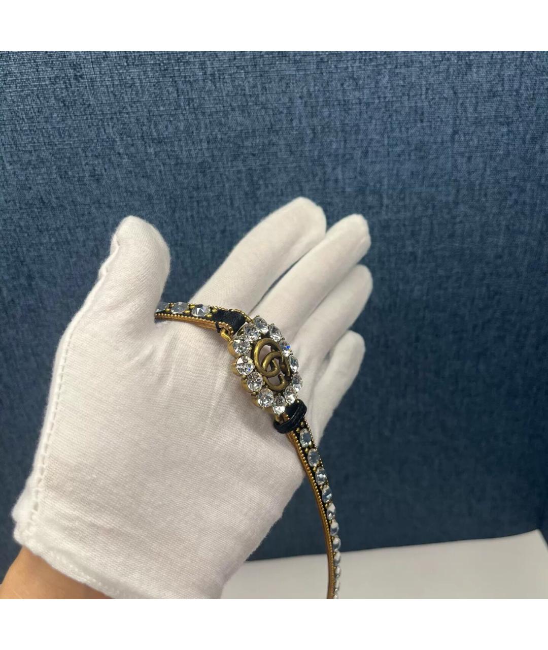 GUCCI Черное кожаное колье, фото 3