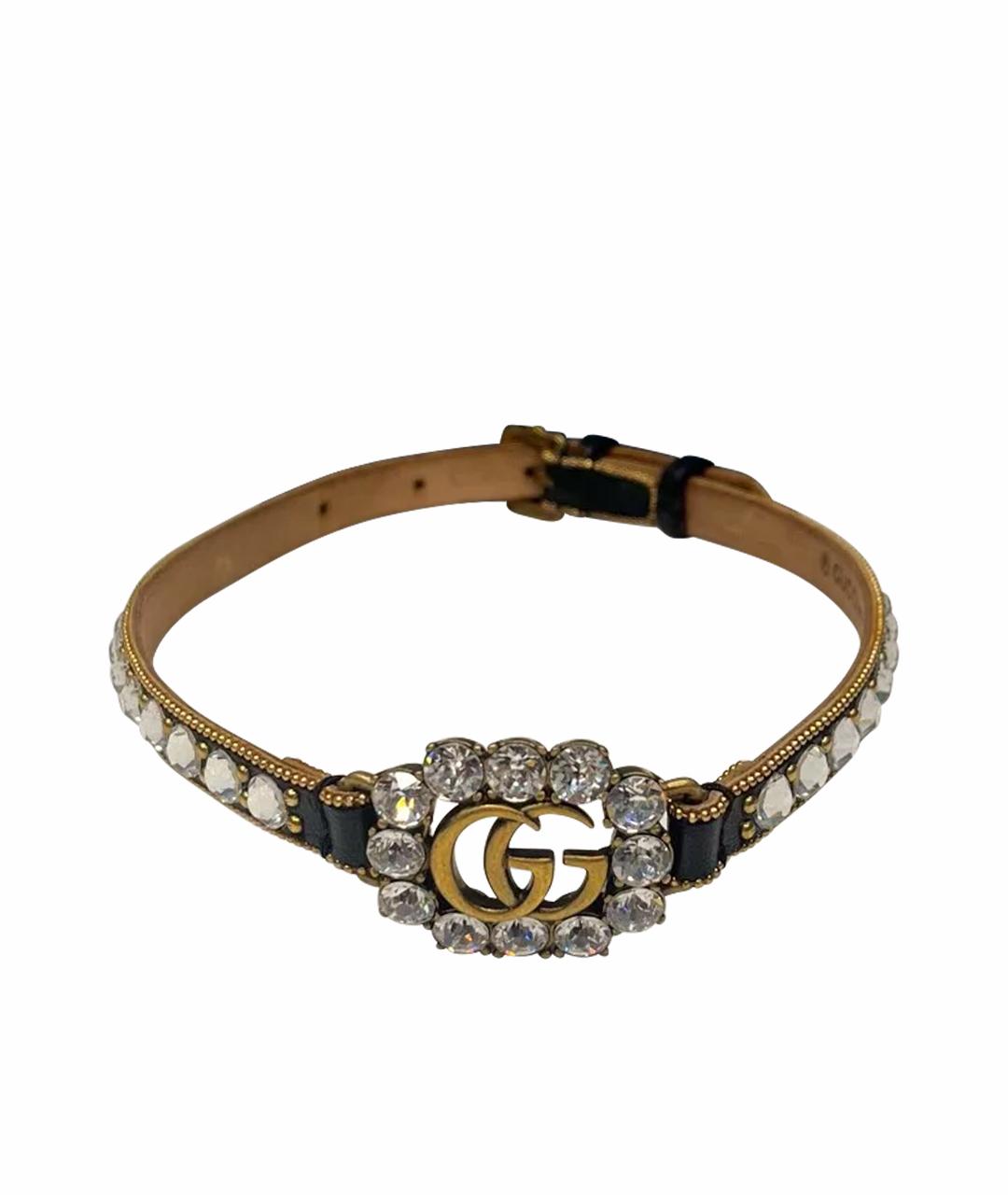GUCCI Черное кожаное колье, фото 1