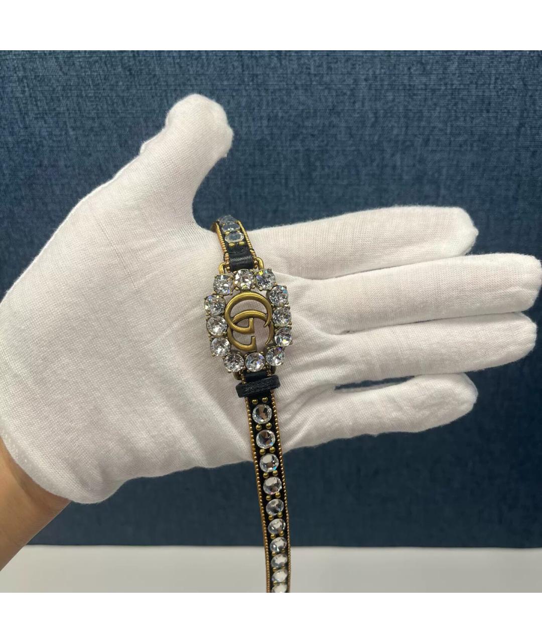GUCCI Черное кожаное колье, фото 2