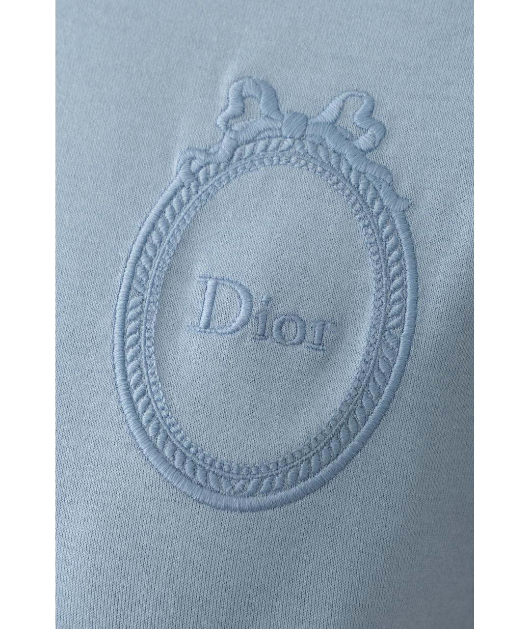 CHRISTIAN DIOR Голубая хлопковая футболка, фото 5