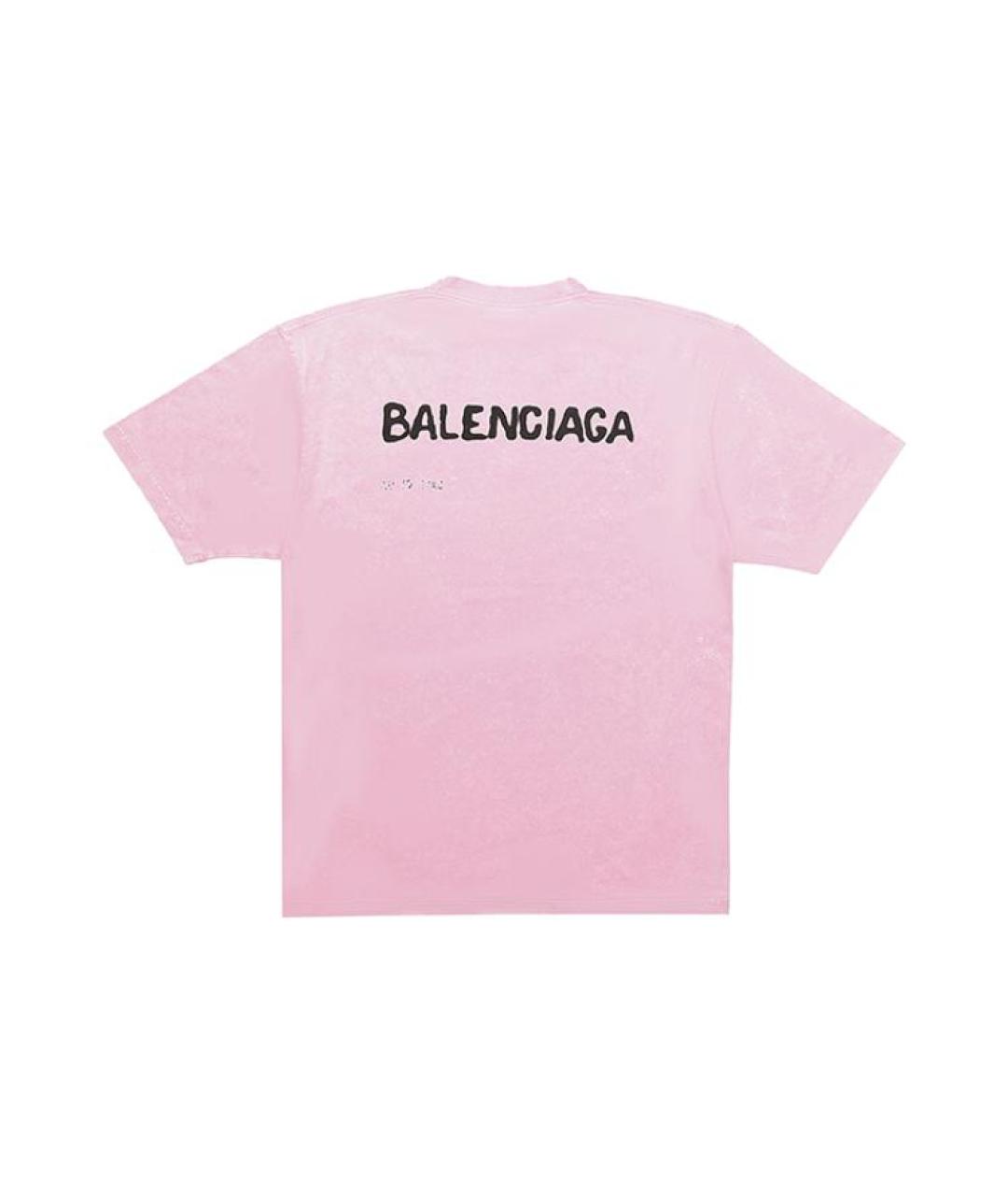 BALENCIAGA Розовая футболка, фото 2