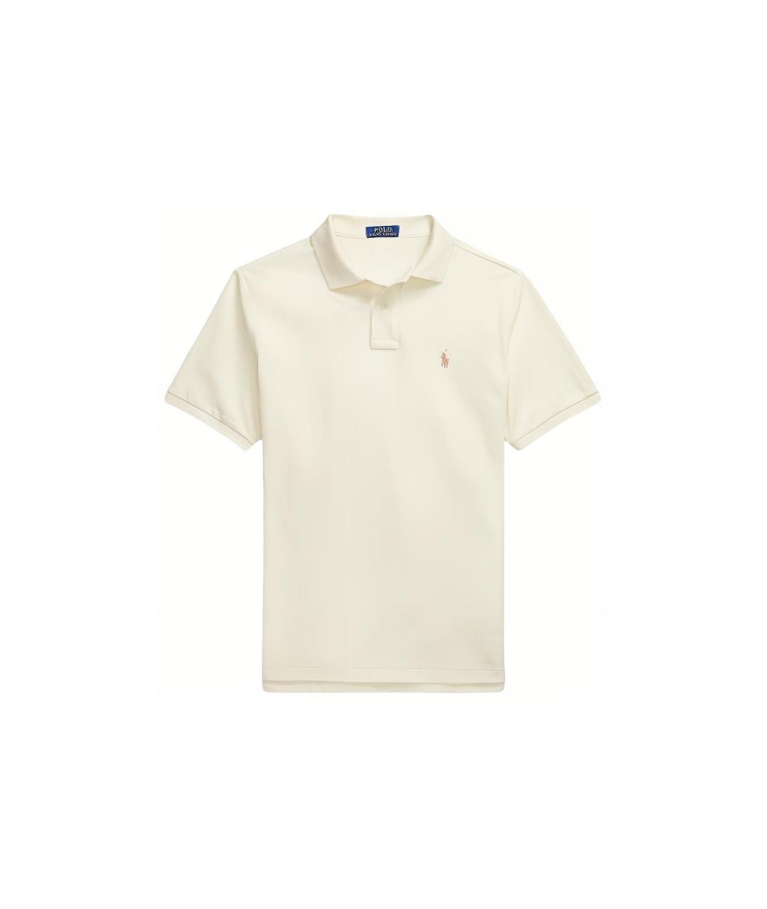 POLO RALPH LAUREN Бежевое поло с коротким рукавом, фото 5