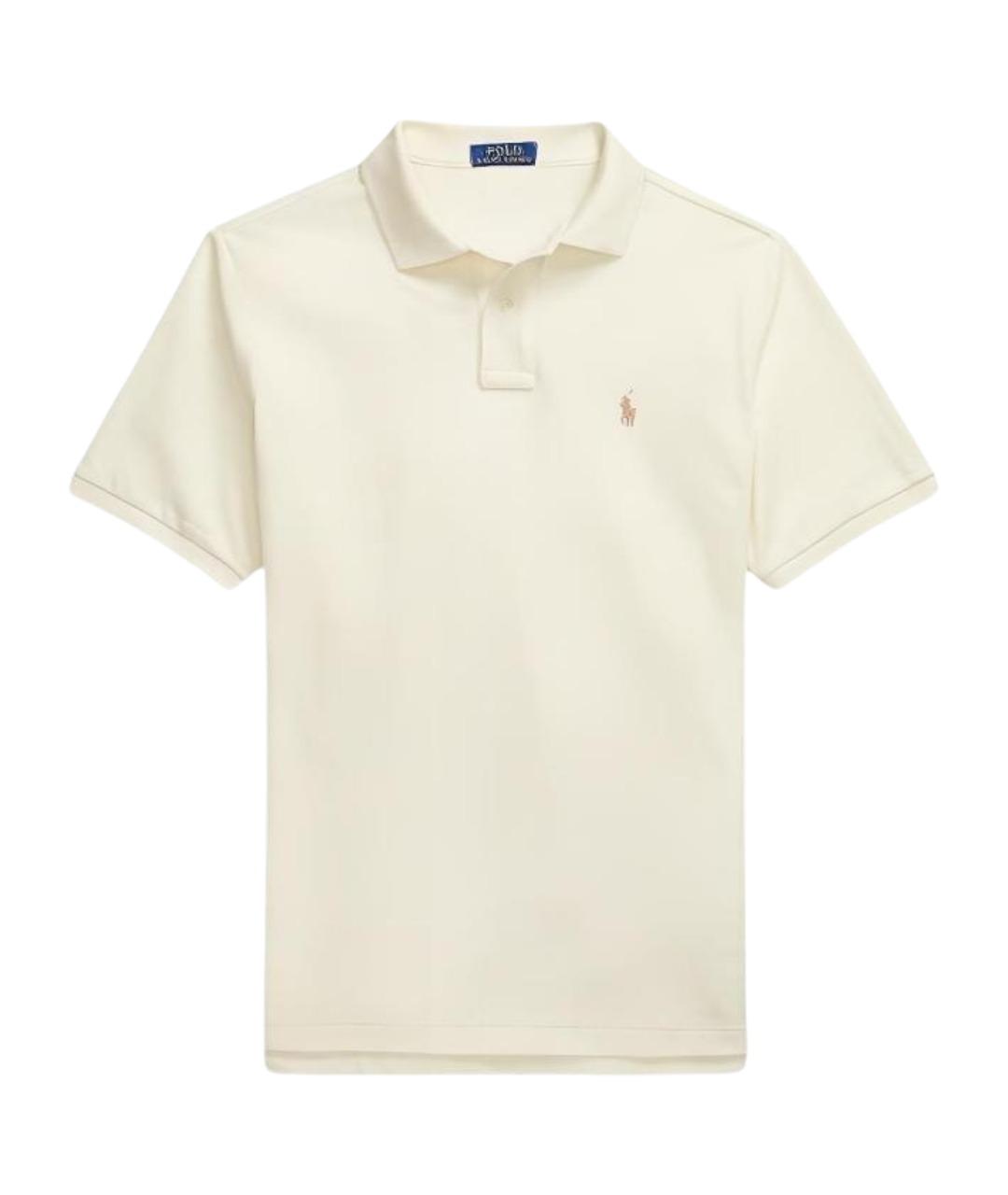 POLO RALPH LAUREN Бежевое поло с коротким рукавом, фото 1