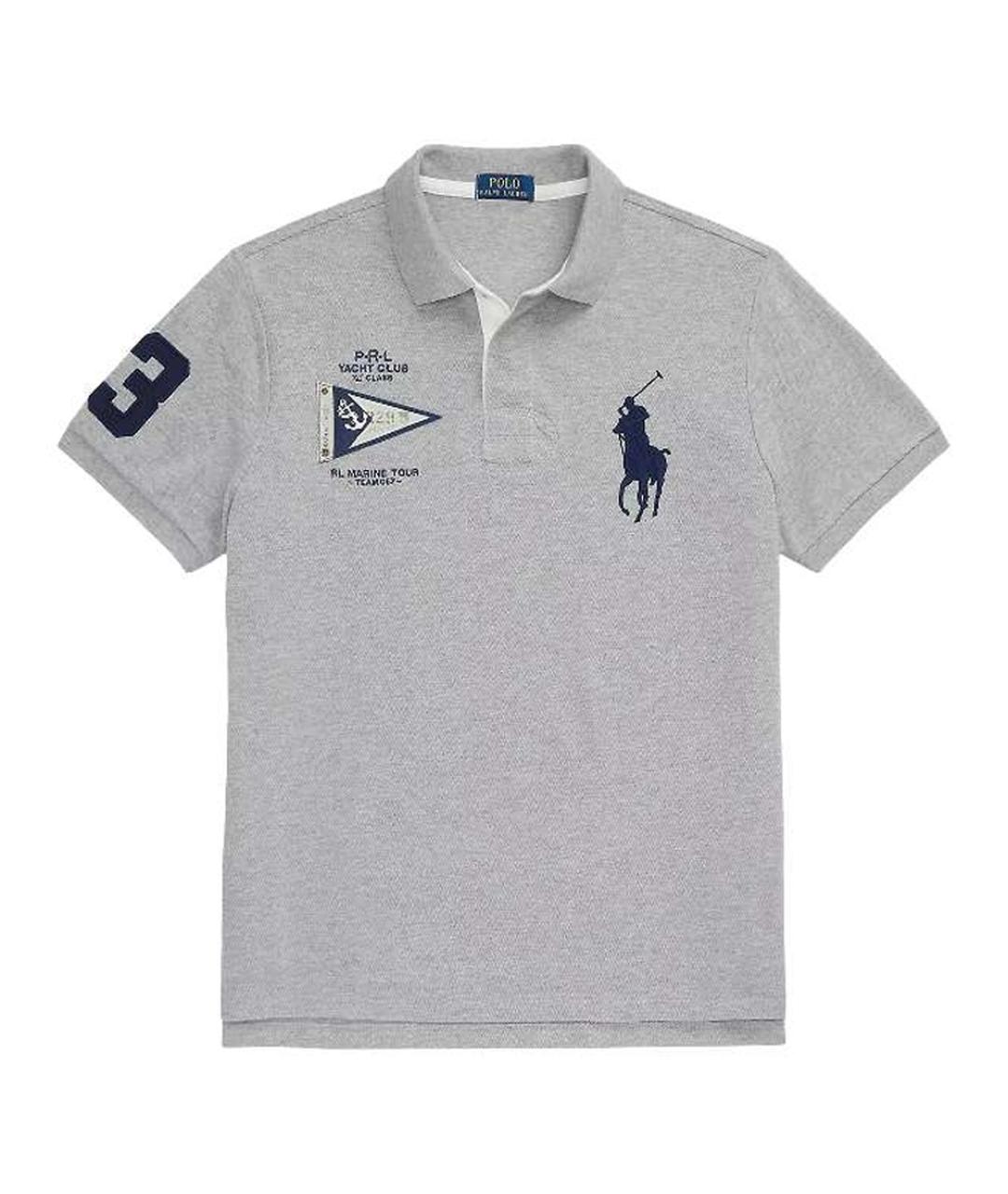 POLO RALPH LAUREN Серое поло с коротким рукавом, фото 2