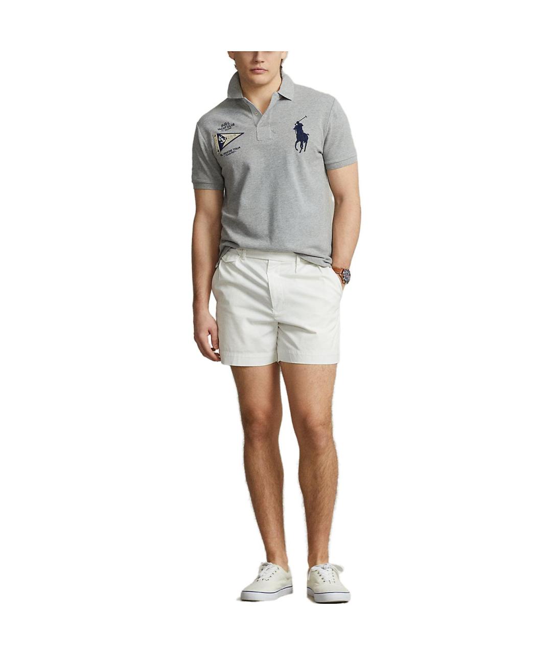 POLO RALPH LAUREN Серое поло с коротким рукавом, фото 3