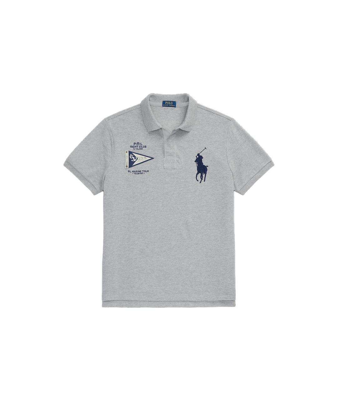 POLO RALPH LAUREN Серое поло с коротким рукавом, фото 6