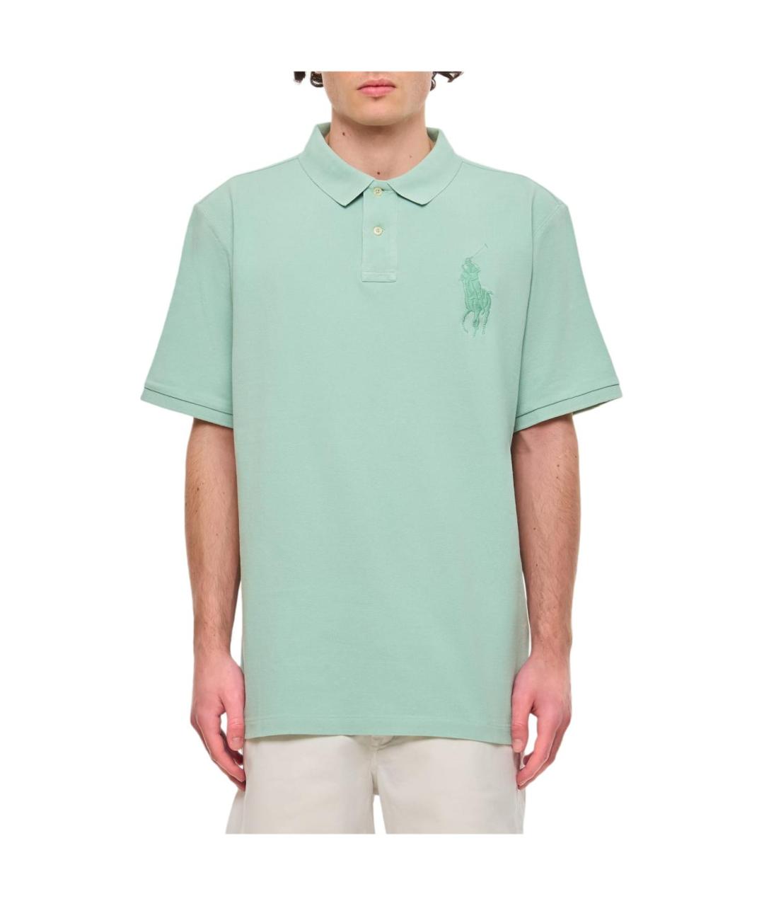 POLO RALPH LAUREN Зеленое поло с коротким рукавом, фото 4