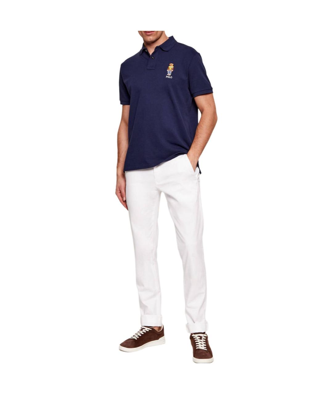 POLO RALPH LAUREN Темно-синее поло с коротким рукавом, фото 4