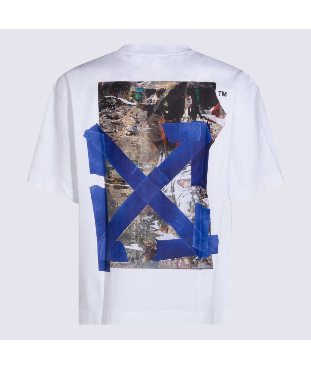 OFF-WHITE Белая хлопковая футболка, фото 2