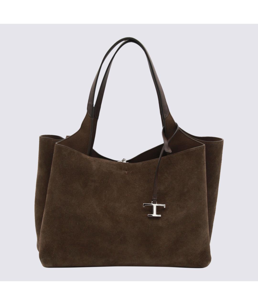 TOD'S Коричневая замшевая сумка тоут, фото 5