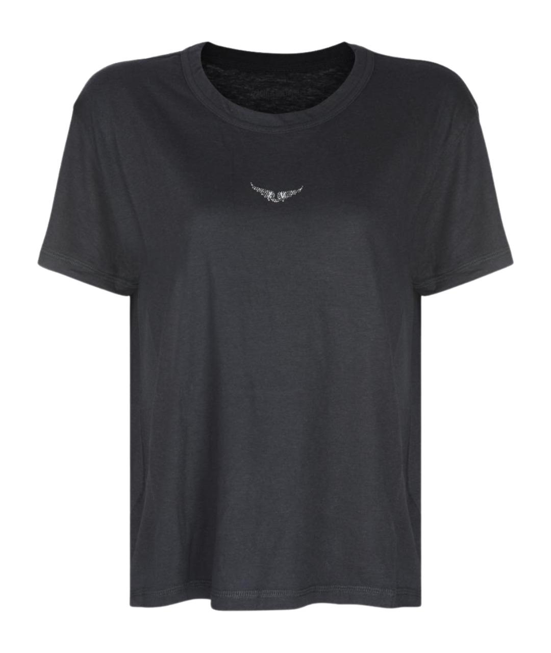 ZADIG & VOLTAIRE Черная полиэстеровая футболка, фото 1