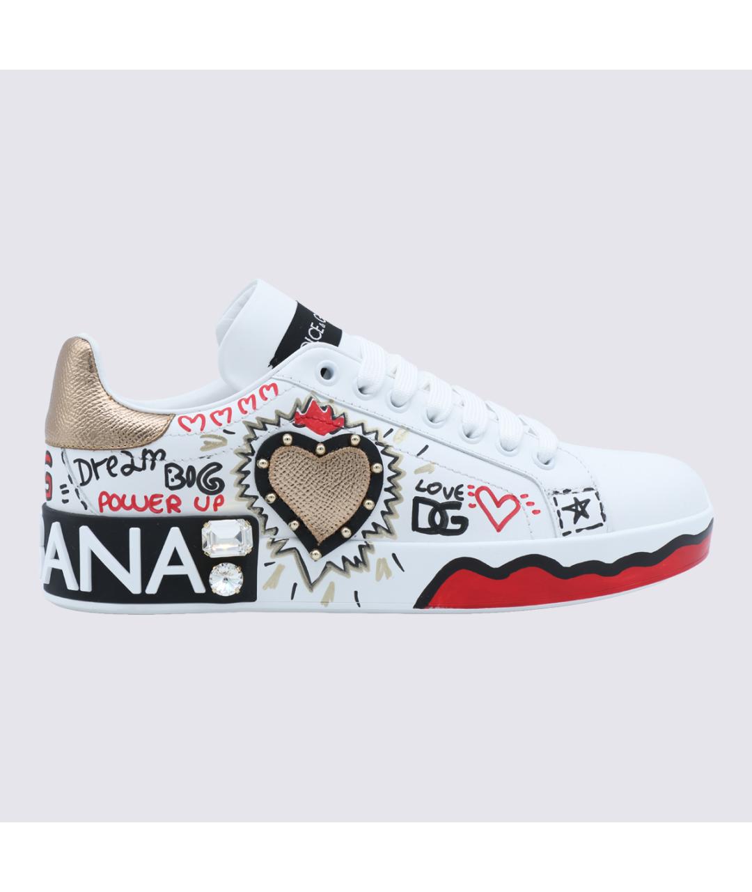 DOLCE&GABBANA Белые кожаные кеды, фото 5