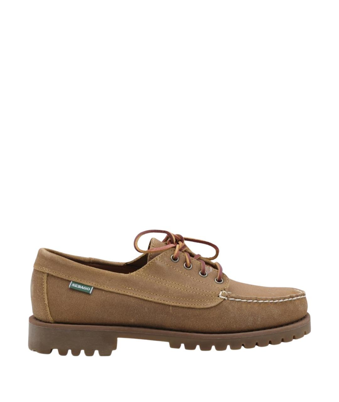 SEBAGO Бежевые кожаные низкие ботинки, фото 1