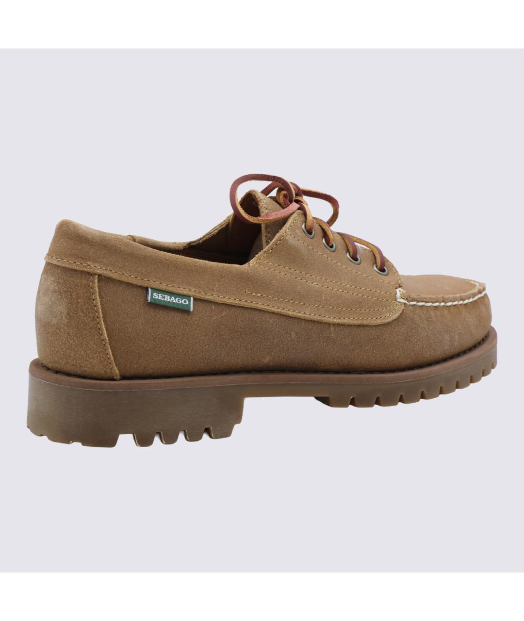 SEBAGO Бежевые кожаные низкие ботинки, фото 3