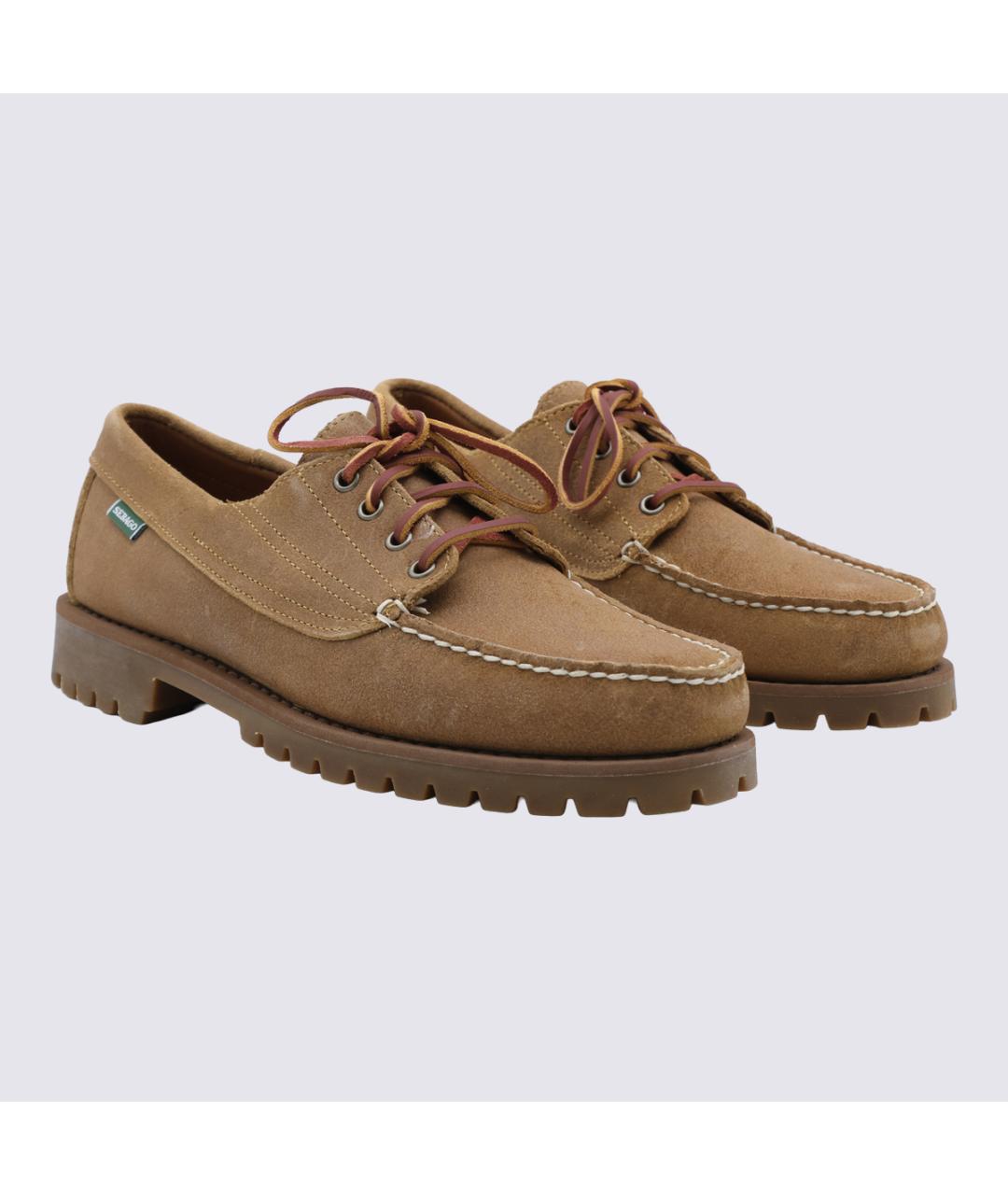 SEBAGO Бежевые кожаные низкие ботинки, фото 2