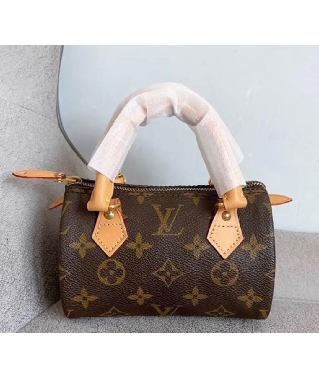 LOUIS VUITTON Коричневая канва сумка с короткими ручками, фото 5